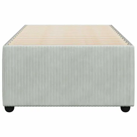 Cadre de lit sans matelas gris clair 100x200 cm velours