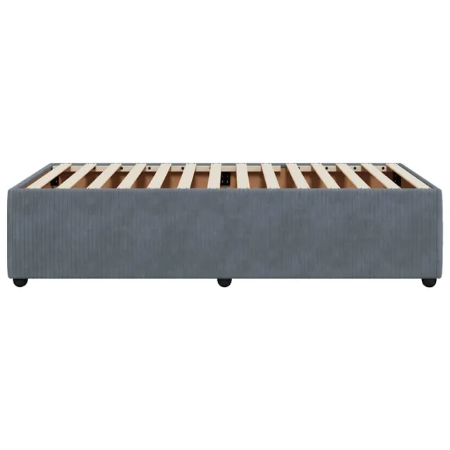 Cadre de lit sans matelas gris foncé 100x200 cm velours