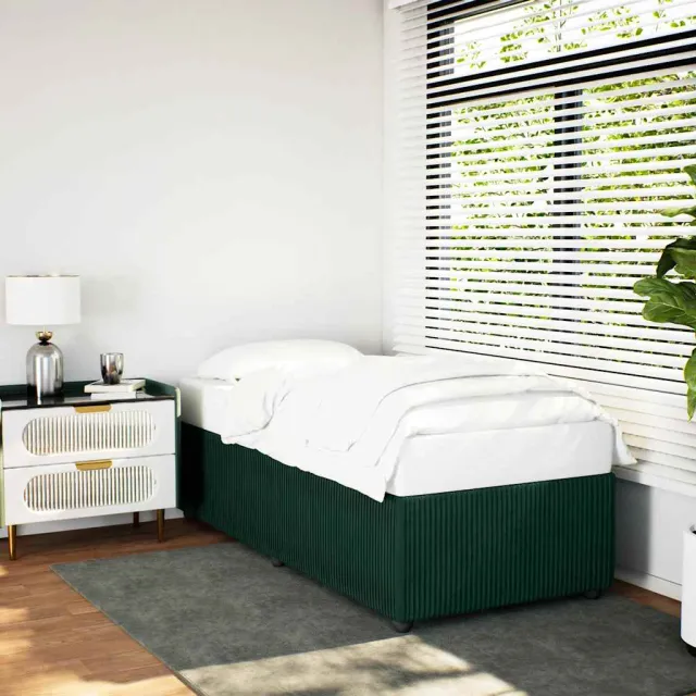 Cadre de lit sans matelas vert foncé 100x200 cm velours