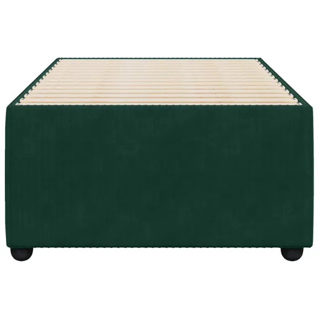 Cadre de lit sans matelas vert foncé 100x200 cm velours