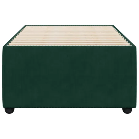 Cadre de lit sans matelas vert foncé 100x200 cm velours