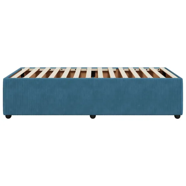 Cadre de lit sans matelas bleu 100x200 cm velours
