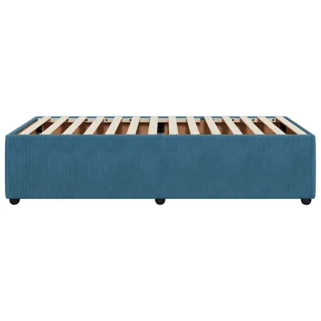 Cadre de lit sans matelas bleu 100x200 cm velours