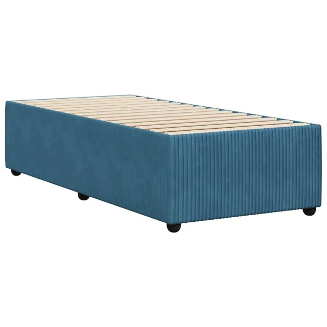 Cadre de lit sans matelas bleu 100x200 cm velours