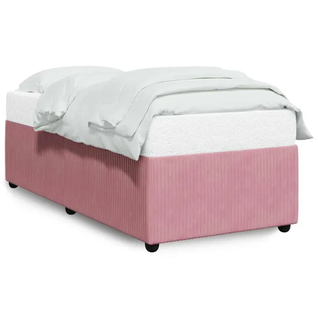 Cadre de lit sans matelas rose 100x200 cm velours