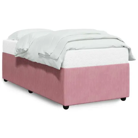 Cadre de lit sans matelas rose 100x200 cm velours