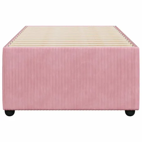 Cadre de lit sans matelas rose 100x200 cm velours