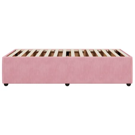 Cadre de lit sans matelas rose 100x200 cm velours