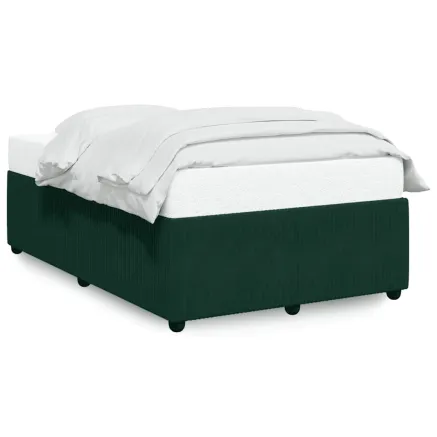Cadre de lit sans matelas vert foncé 120x190 cm velours 2