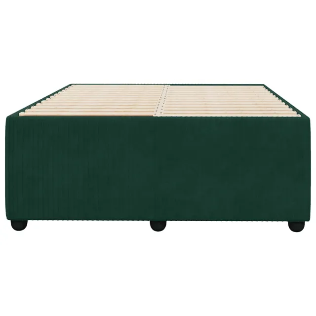 Cadre de lit sans matelas vert foncé 120x190 cm velours