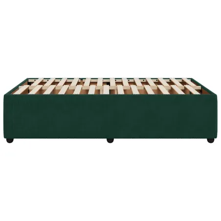 Cadre de lit sans matelas vert foncé 120x190 cm velours