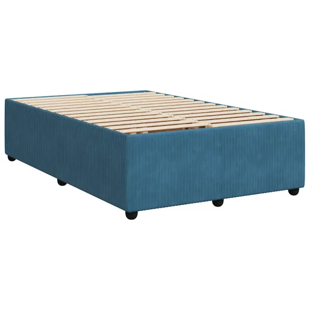 Cadre de lit sans matelas bleu 120x190 cm velours