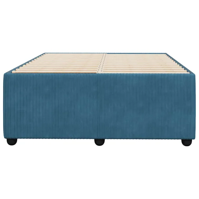 Cadre de lit sans matelas bleu 120x190 cm velours
