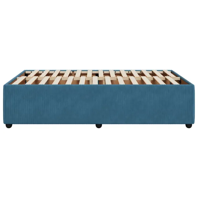 Cadre de lit sans matelas bleu 120x190 cm velours