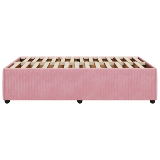 Cadre de lit sans matelas rose 120x190 cm velours