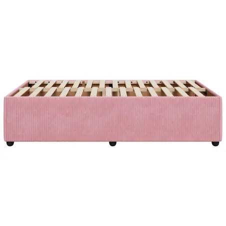 Cadre de lit sans matelas rose 120x190 cm velours