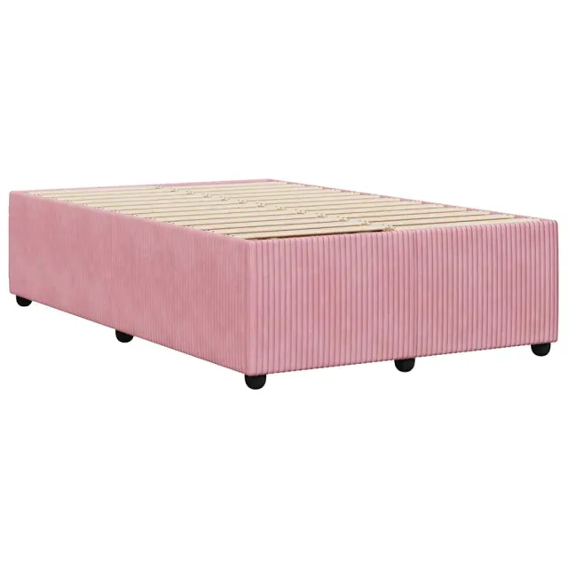 Cadre de lit sans matelas rose 120x190 cm velours