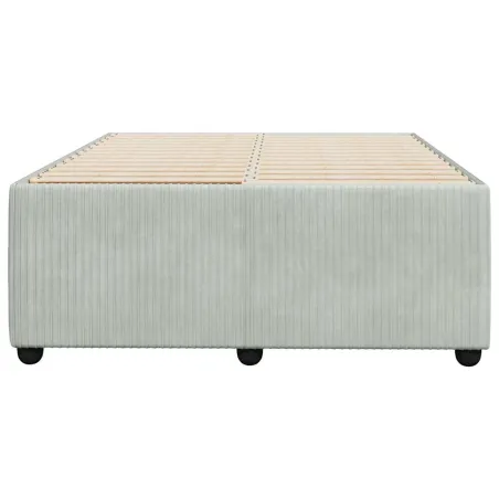 Cadre de lit sans matelas gris clair 120x200 cm velours