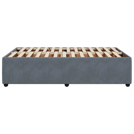Cadre de lit sans matelas gris foncé 120x200 cm velours