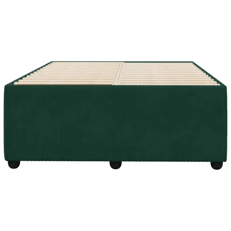 Cadre de lit sans matelas vert foncé 120x200 cm velours