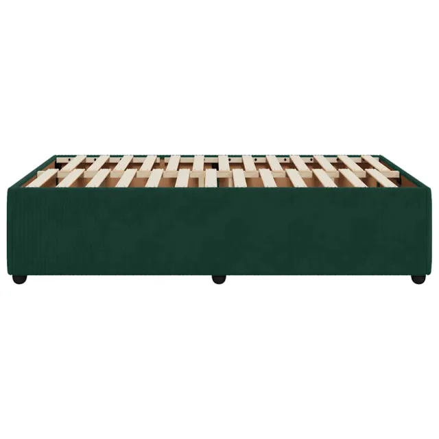 Cadre de lit sans matelas vert foncé 120x200 cm velours