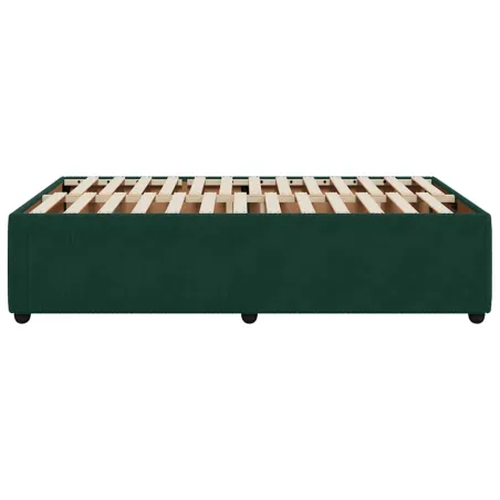 Cadre de lit sans matelas vert foncé 120x200 cm velours