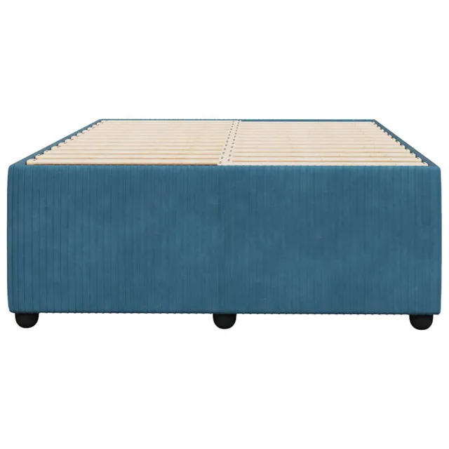 Cadre de lit sans matelas bleu 120x200 cm velours