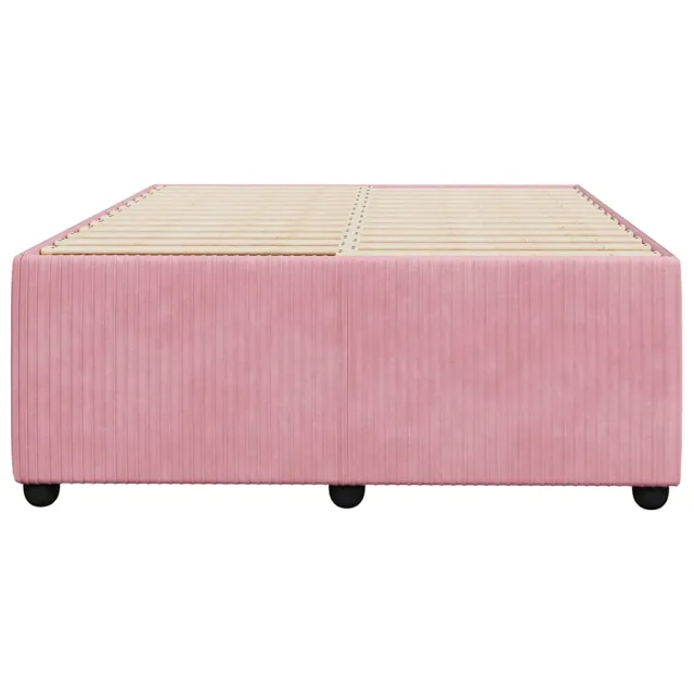 Cadre de lit sans matelas rose 120x200 cm velours