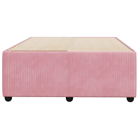 Cadre de lit sans matelas rose 120x200 cm velours
