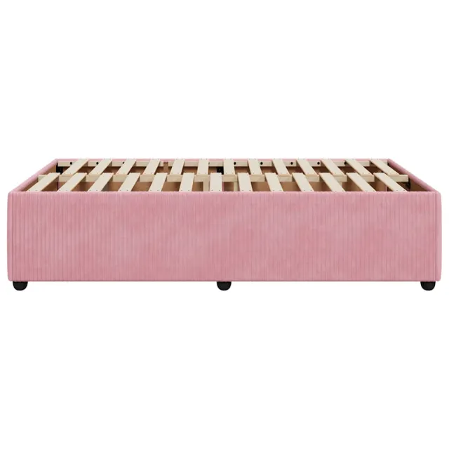 Cadre de lit sans matelas rose 120x200 cm velours