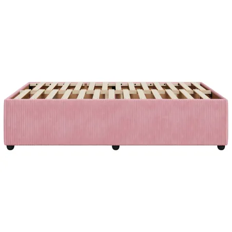 Cadre de lit sans matelas rose 120x200 cm velours