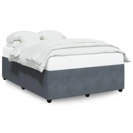 Cadre de lit sans matelas gris foncé 140x190 cm velours 2