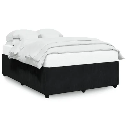 Cadre de lit sans matelas noir 140x190 cm velours 2