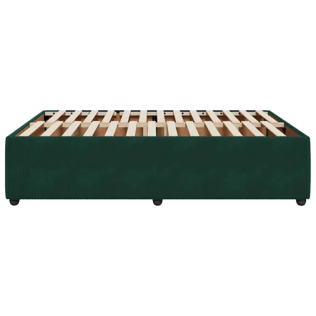 Cadre de lit sans matelas vert foncé 140x190 cm velours