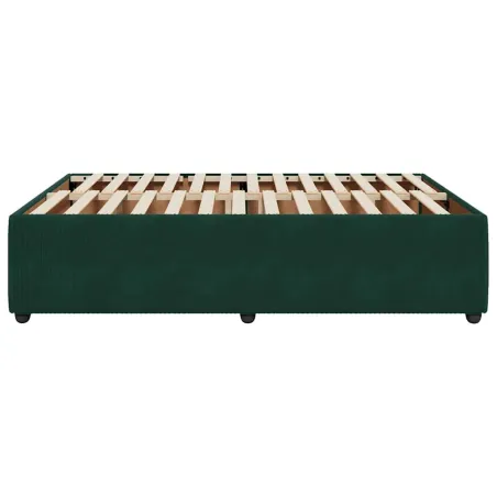 Cadre de lit sans matelas vert foncé 140x190 cm velours