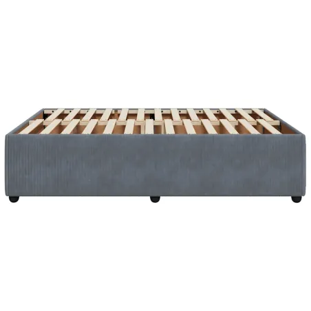 Cadre de lit sans matelas gris foncé 140x200 cm velours