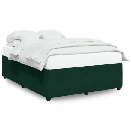 Cadre de lit sans matelas vert foncé 140x200 cm velours 2