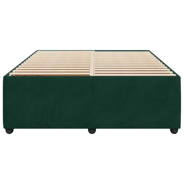 Cadre de lit sans matelas vert foncé 140x200 cm velours