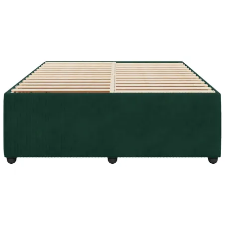 Cadre de lit sans matelas vert foncé 140x200 cm velours