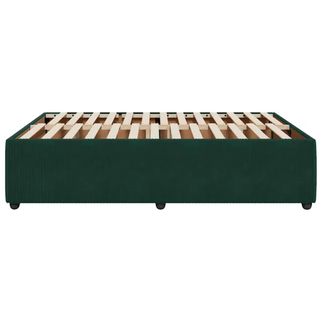 Cadre de lit sans matelas vert foncé 140x200 cm velours