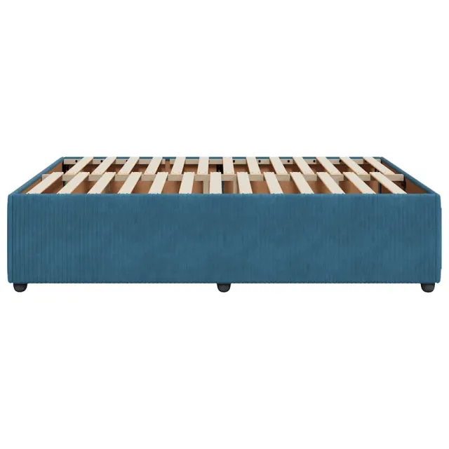 Cadre de lit sans matelas bleu 140x200 cm velours