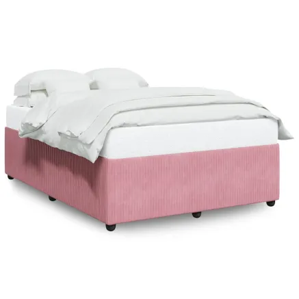 Cadre de lit sans matelas rose 140x200 cm velours 2