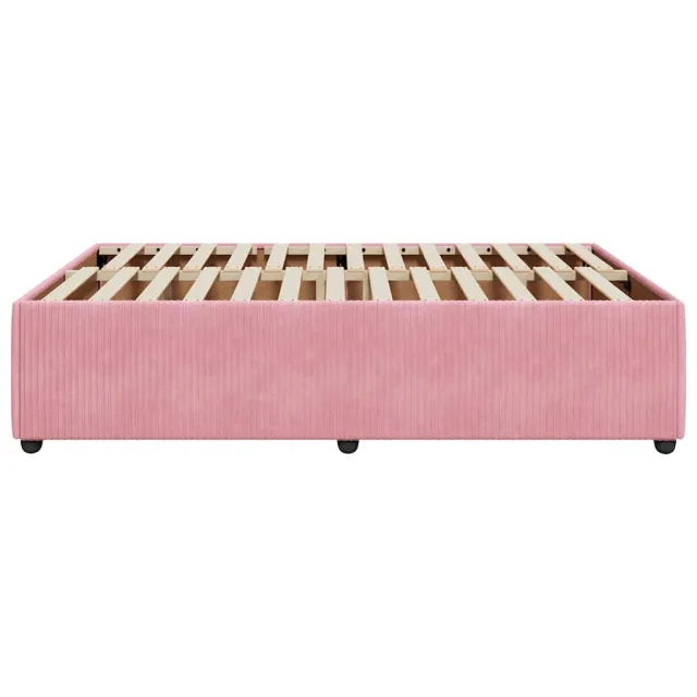 Cadre de lit sans matelas rose 140x200 cm velours