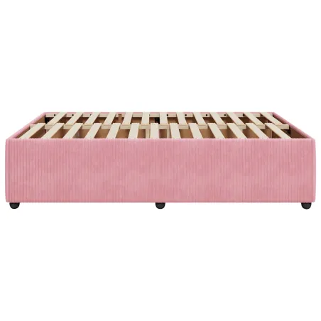 Cadre de lit sans matelas rose 140x200 cm velours