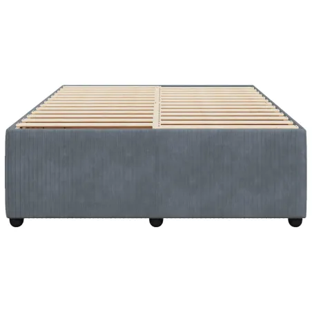 Cadre de lit sans matelas gris foncé 160x200 cm velours