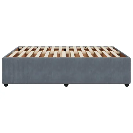 Cadre de lit sans matelas gris foncé 160x200 cm velours