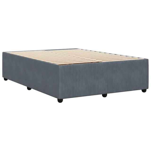 Cadre de lit sans matelas gris foncé 160x200 cm velours