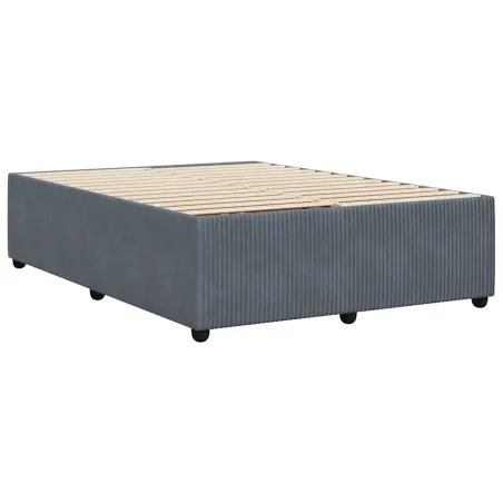 Cadre de lit sans matelas gris foncé 160x200 cm velours