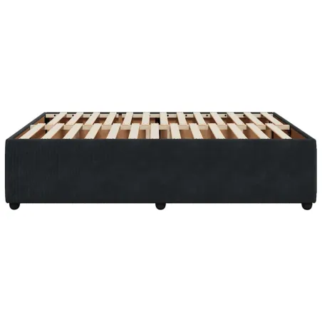 Cadre de lit sans matelas noir 160x200 cm velours