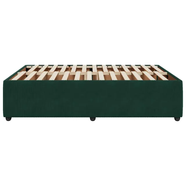 Cadre de lit sans matelas vert foncé 160x200 cm velours